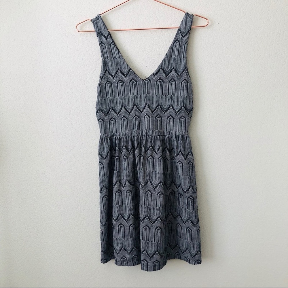 Lucky Brand geometric knit double v dress